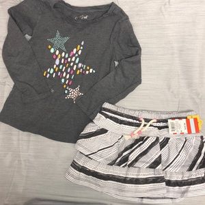 Grey & White Skirt Girls XS 4/5 Cat & Jack NWT